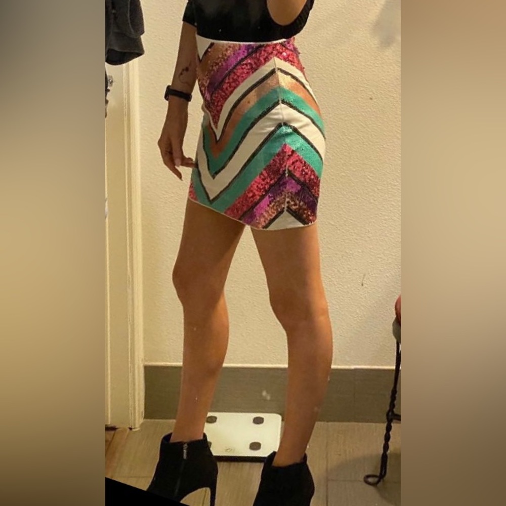 Express Multicolored Sequin Skirt - image 4